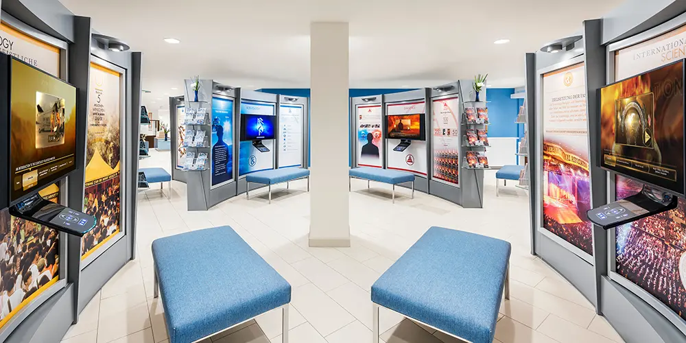 Info Center mit hunderten von Videos der Scientology Stuttgart